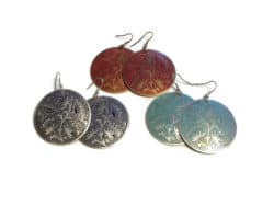 etched metal earrings